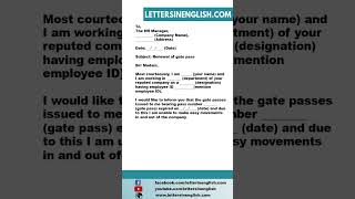 Request Letter for Renewal of Gate Pass