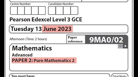 Edexcel A Level Maths - June 2023 - Pure Paper 2