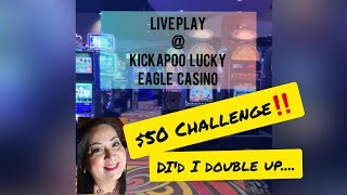4 LIVE PLAY SLOTS with $50 IN @ Kickapoo Lucky Eagle Casino ‼️