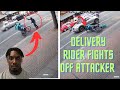 UBER EATS rider fights off a thug wielding a knife