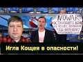 Женщина с плакатом на первом канале. Игла кощея в опасности.