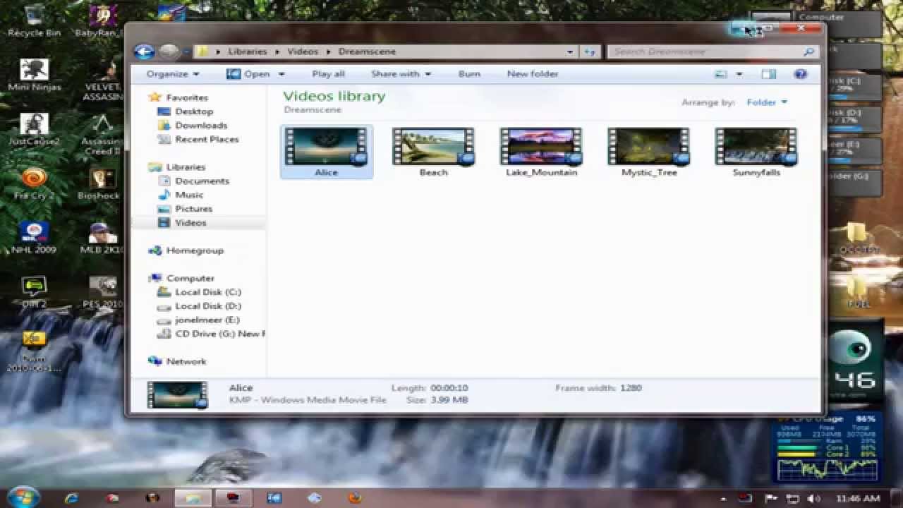 dreamscene windows 7 ultimate download link YouTube