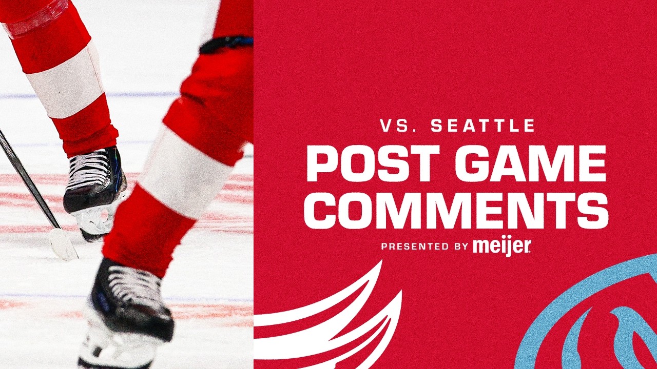 Alex DeBrincat, William Wallinder, Michael Brandsegg-Nygard, Todd McLellan Post Game vs. SEA