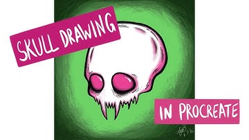 Cute & creepy skull drawing done in Procreate.
