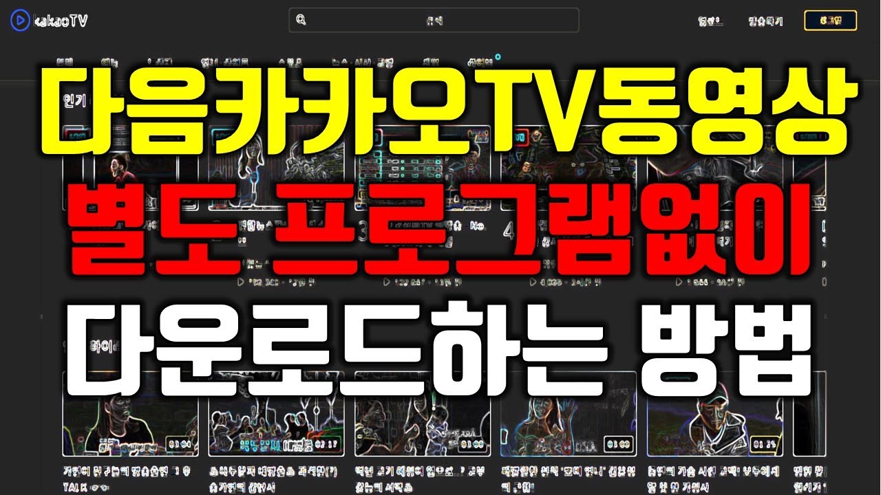 다음(카카오TV) 동영상 다운로드 방법