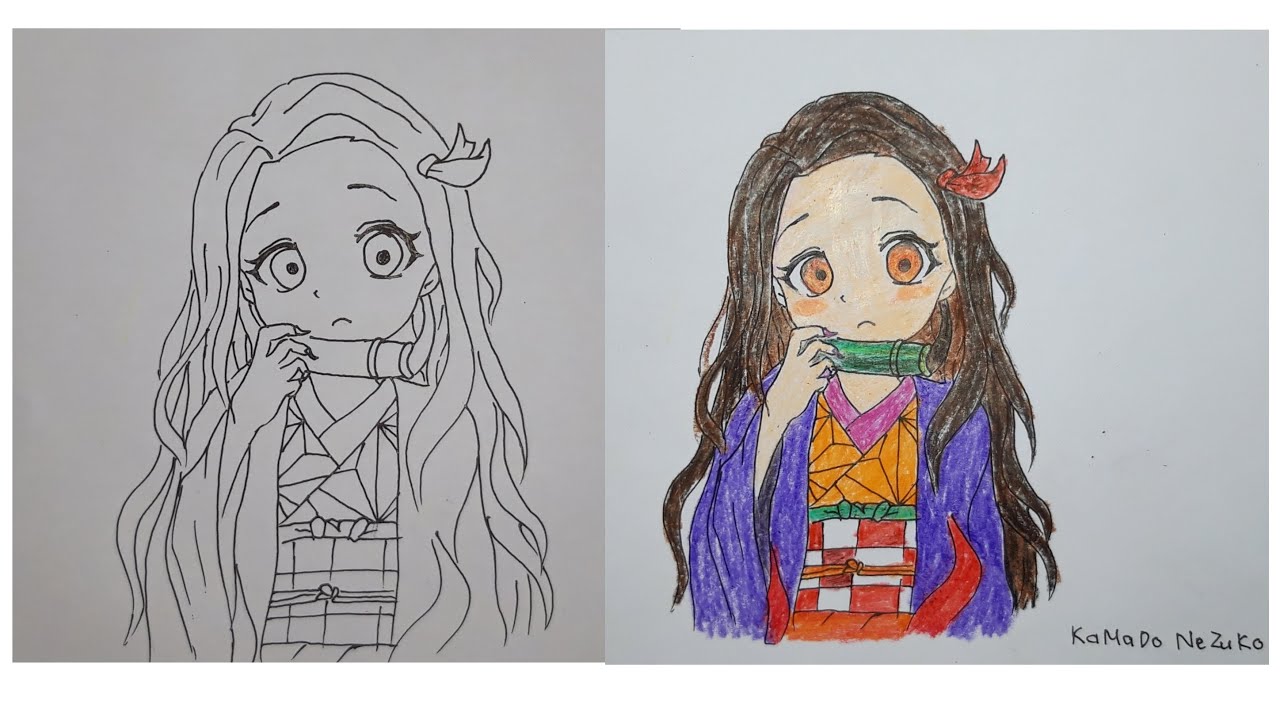 Drawing Nezuko Kamado  Vẽ Nezuko Kamado Kimetsu No Yaiba  YouTube