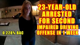 Bodycam DUI Arrest - Drunk 23-Year-Old Arrested for 2nd Time in 1 Week