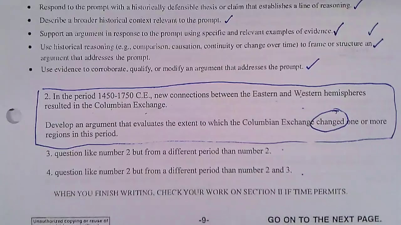 columbian exchange time period