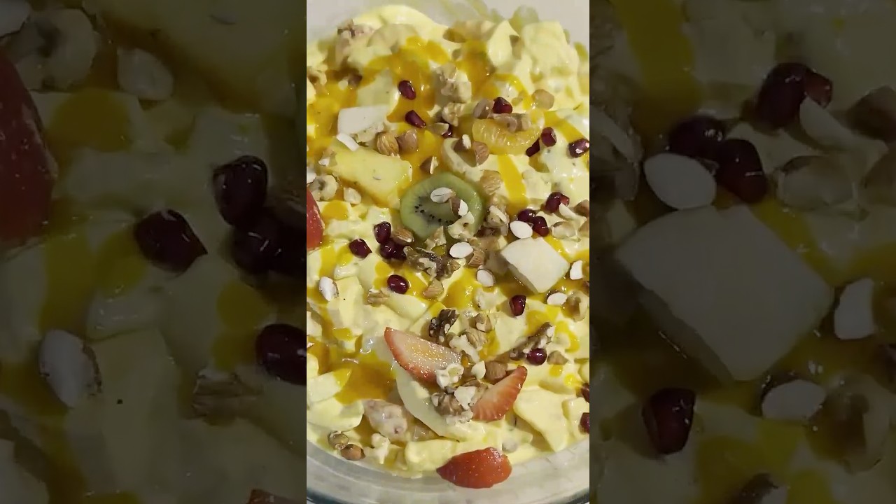 Easy Dessert | Tasty Fruit salad with Mango pulp 