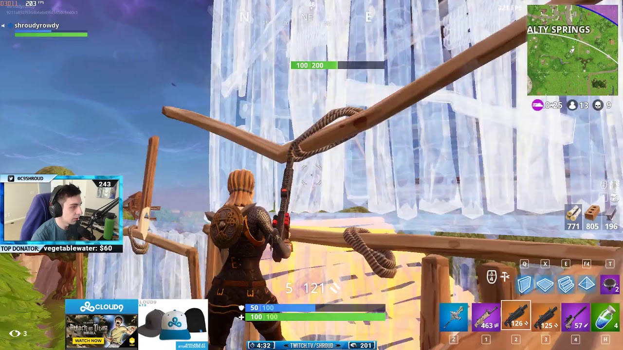 Shroud 17 Kill Game In Blitz Solo - Fortnite Battle Royale