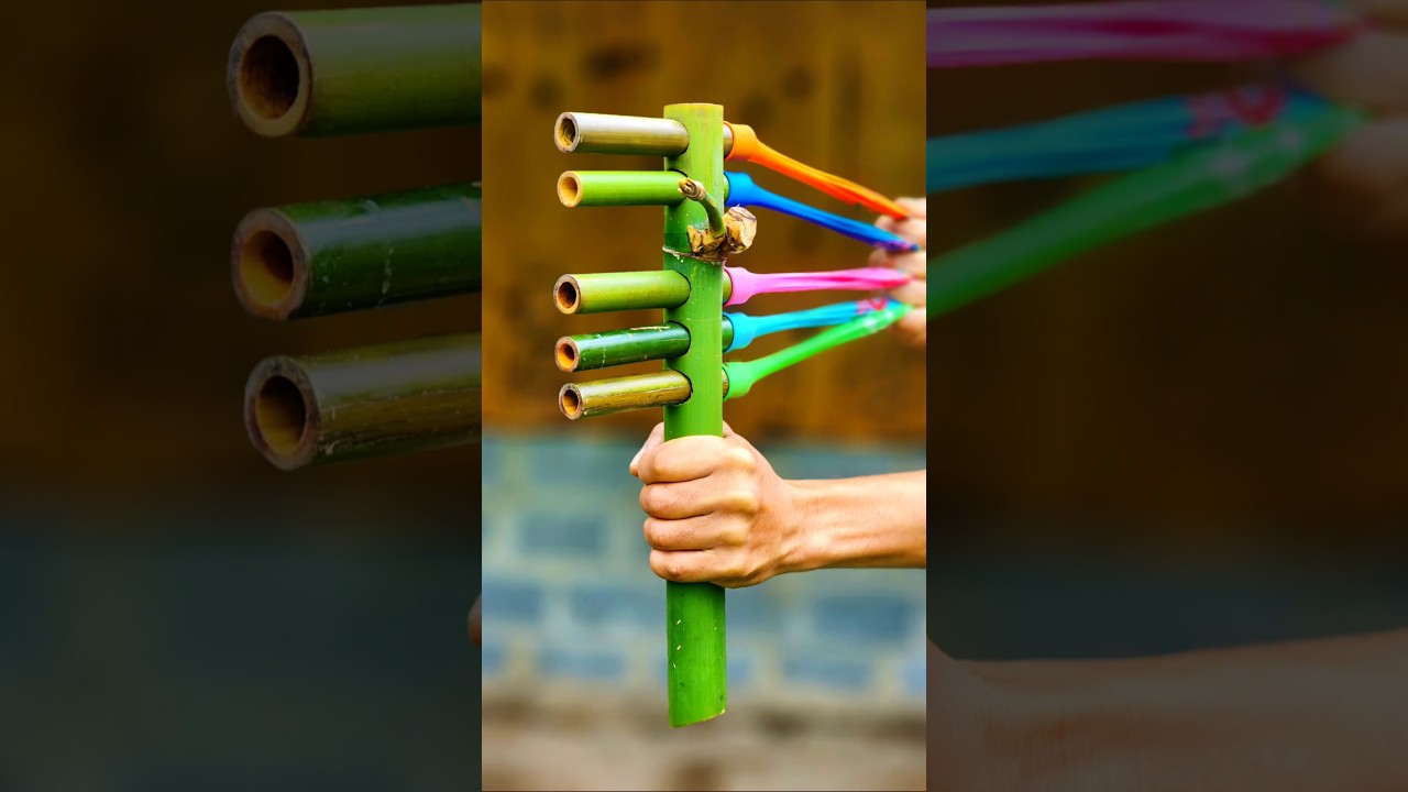 Creative Bamboo Toys With 5 Colorful Balloons Setup 