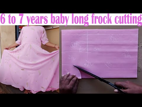 46 Size Long Frock Cutting using Old Saree in kannada | LathaJeevan  Tailoring Class - YouTube