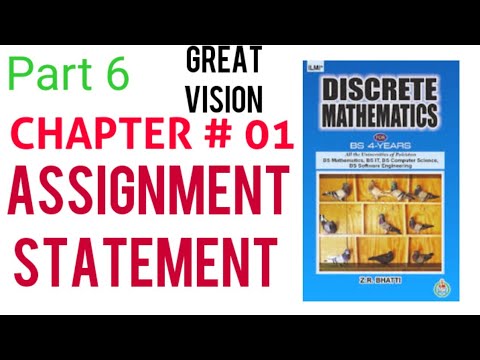 Discrete mathematics by zr Bhatti. chapter #1Elementary logic. Assignment statement.