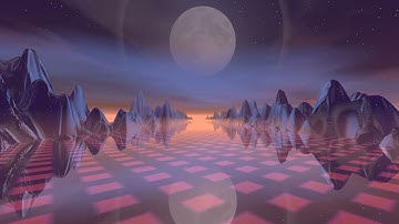 bryce vaporwave animated grid landscape 4K, 003