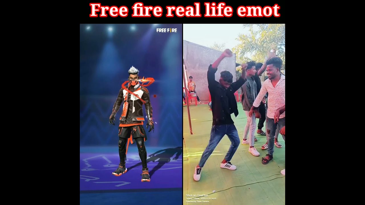 Free fire cobra  bundle emot vs free fire real life emot cobra group dance  freefire  shorts  short