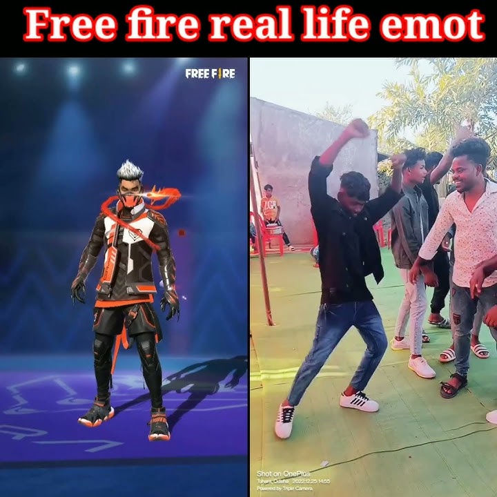 Free fire cobra  bundle emot vs free fire real life emot cobra group dance #freefire #shorts #short