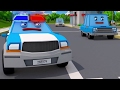 COMPILATION de La Voiture de police Voitures Dessin animé éducatif en 3D