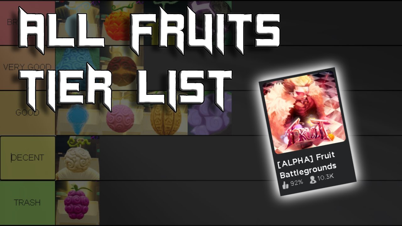 All Fruits TierList Fruit BattleGrounds + (Codes) YouTube