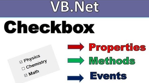 Vb.net Checkbox control,properties events and methods