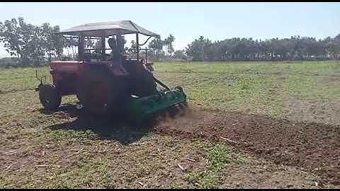 SarvaShakthi Rotavator New FRT Series running with Mahindra 575 Bhoomiputra Tractor