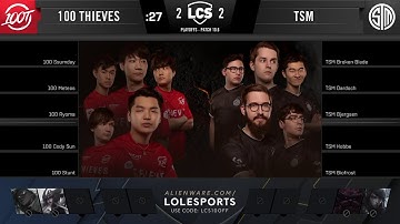 TSM vs 100, Game 5 - 2020 LCS Spring Playoffs - Team SoloMid vs  100 Thieves