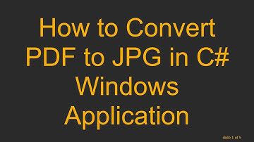 How to Convert PDF to JPG in C# Windows Application