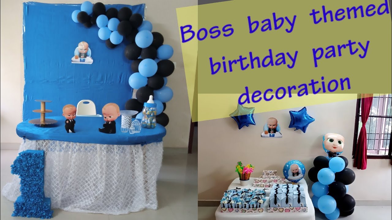 Boss Baby Themed Birthday Party Decoration| Boy Baby Birthday Decoration| Diy  Birthday Decoration| - Youtube