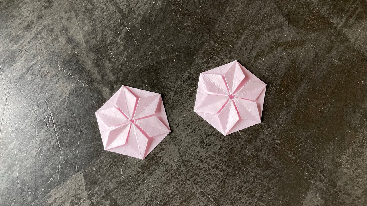 創業大正14年 和紙製品メーカーが推す折り紙 六角たとうから折る花飾り origami hexagon flower
