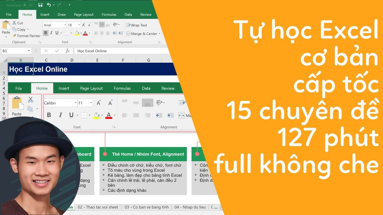 Khóa học excel | Tự học excel cơ bản cấp tốc qua 15 chuyên đề FULL KHÔNG CHE (127 phút)