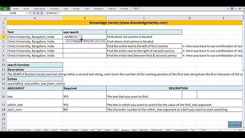 Excel String Function - Search and Find