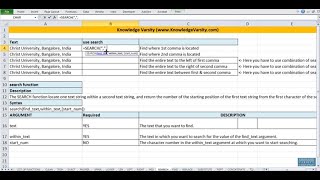 Excel String Function - Search and Find
