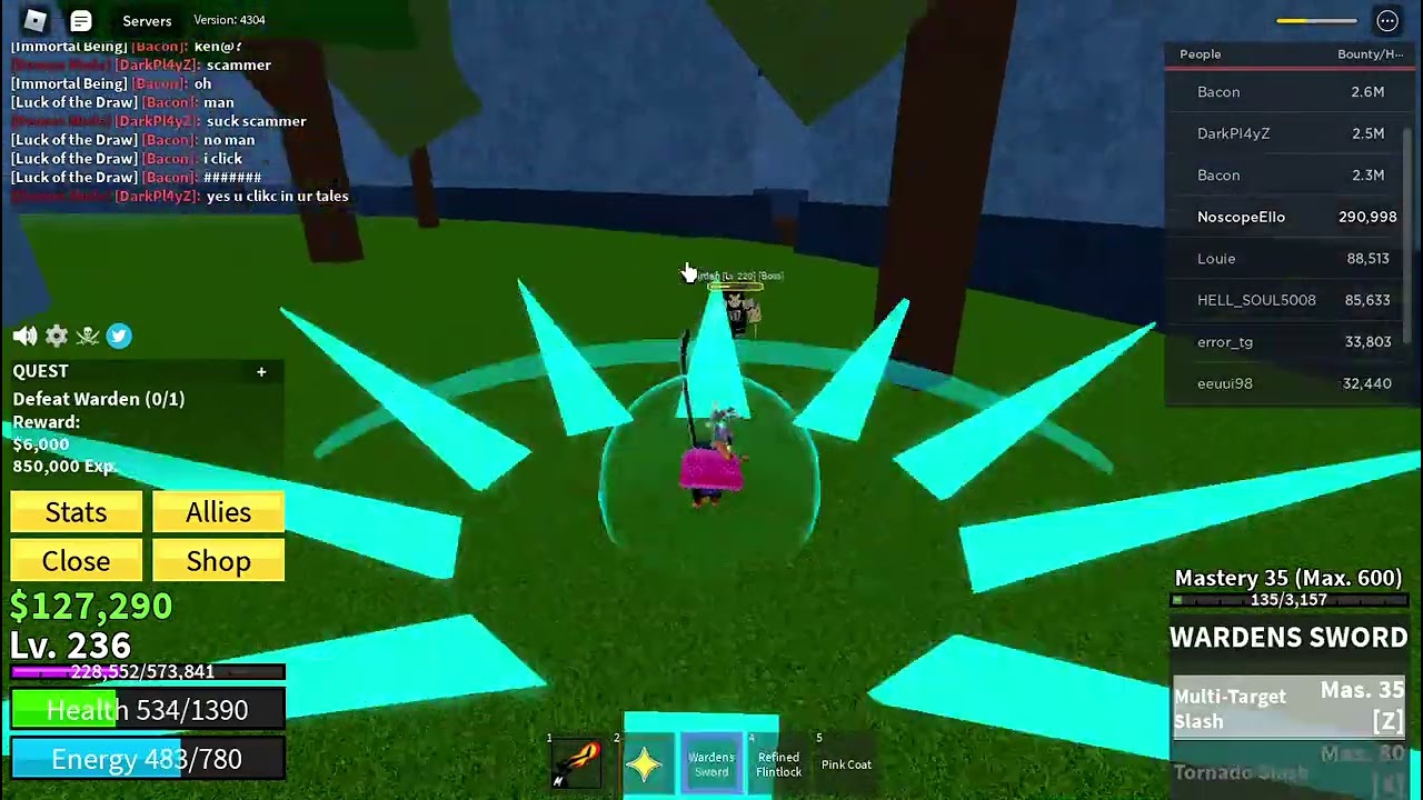 Defeating Warden (Boss) In Blox Fruits YouTube