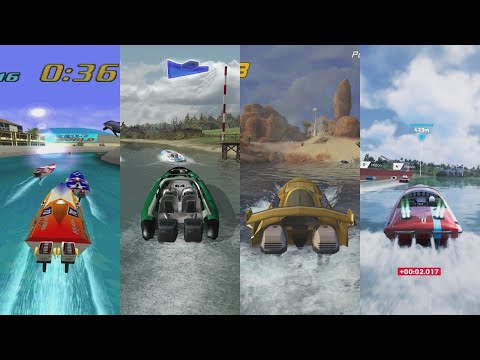 Boat Racing in 10 different games (Hydro Thunder, Rapid Racer and more)