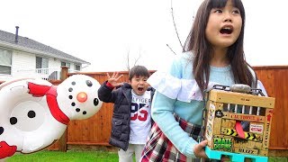 スパイごっこ モンスター研究と雪だるま作り おゆうぎ こうくんねみちゃん