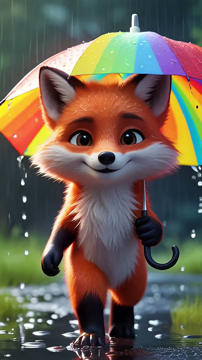 Little Fox and the Rainbow Day ☔🦊 | Cute Cartoon Shorts #Shorts