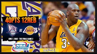 Shaquille Oneal Unreal Game 40Pts 12Reb - 2002 Finals Game 2 - New Jersey Nets Los Angeles Lakers