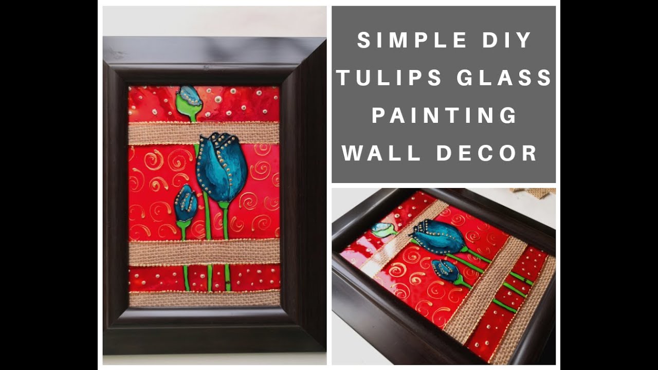 DIY wall decor glass painting for beginners Step by step tutorial to