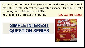 A sum of Rs 1550 was lent partly at 5% and partly at 8% simple interest. The total interest received
