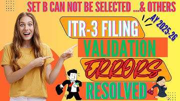 ITR-3 Filing 2025 Errors Resolved: ITR Validation Failed Error*#itr #error #validation #2025 -26itr