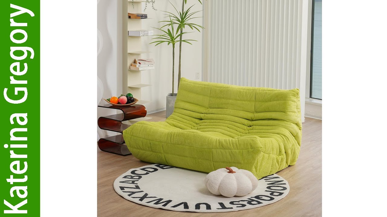 N&V Fireside Loveseat Mid Century Armless Twin Size Floor Sofa