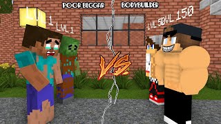 Minecraft, PoorBeggar Crook LVL 1 VS Body Builder Boss LVL 150 - KA Animation