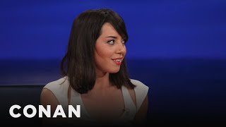 Aubrey Plaza Was A “Witchy” NBC Page | CONAN on TBS