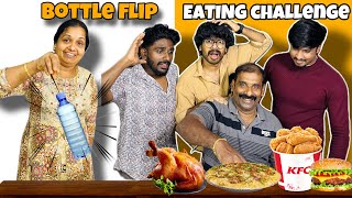 BOTTLE FLIP EATING CHALLENGE 🤩
