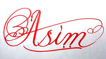 Asim Name Signature Calligraphy Status | How to write with Cut Maker  #calligraphy #cursive