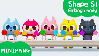 Learn shapes with MINIPANG | shape S1 | Eating candy🍭 | MINIPANG TV 3D Play