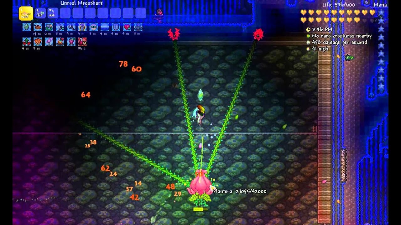 Terraria 1 3 0 8 Expert Plantera Kill Enraged Underground Youtube