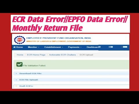 File Validation Failed ecr Error PF||EPFO File Validation Failed|| EPFO Return File Monthly ✅