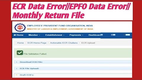 File Validation Failed ecr Error PF||EPFO File Validation Failed|| EPFO Return File Monthly ✅