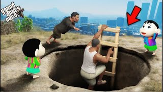 GTA 5 : Franklin Shinchan & Pinchan Open Secret Bunker Under Franklin's House GTA 5 !