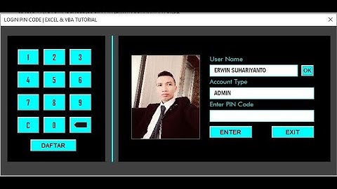 FORM LOGIN DENGAN SISTEM PIN CODE | PART 2 FINAL | EXCEL & VBA TUTORIAL